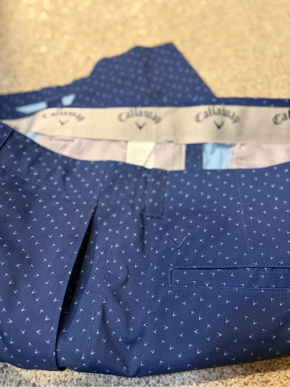 Callaway Navy Micro-Pattern Flat Front Shorts - Picture 2 of 4